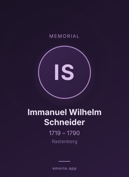 Memorial portrait of Immanuel Wilhelm Schneider