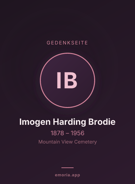 Gedenkportrait von Imogen Harding Brodie
