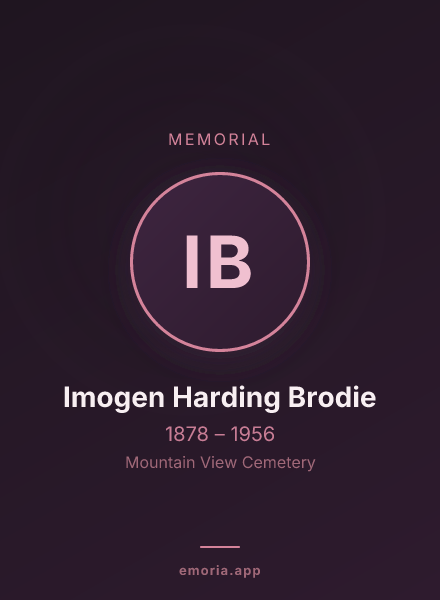 Memorial portrait of Imogen Harding Brodie