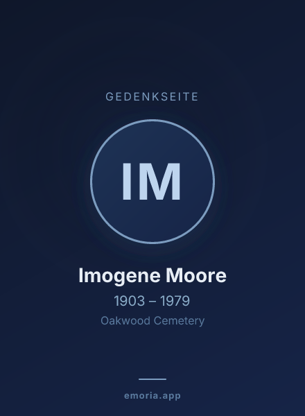 Gedenkportrait von Imogene Moore