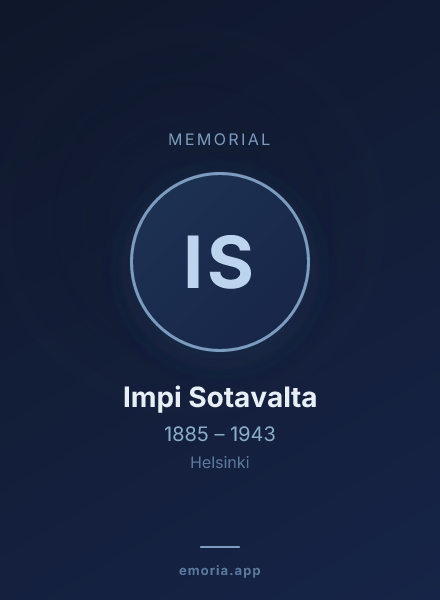 Memorial portrait of Impi Sotavalta