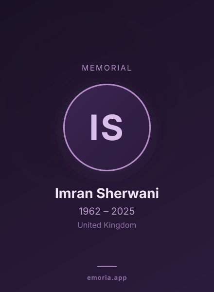 Memorial portrait of Imran Sherwani