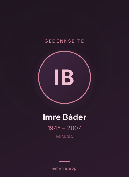 Gedenkportrait von Imre Báder