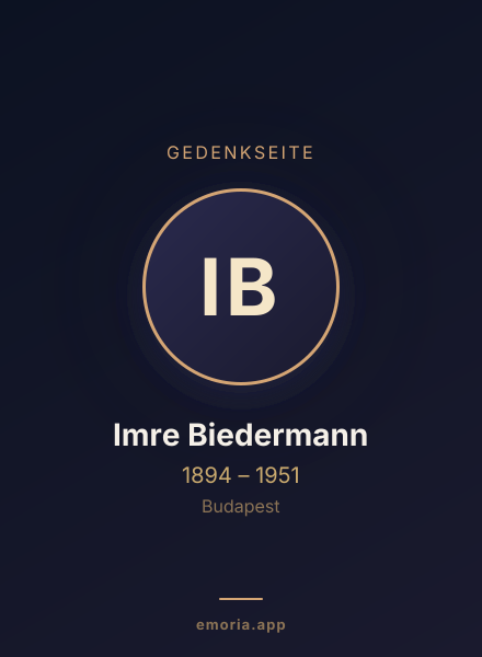 Gedenkportrait von Imre Biedermann