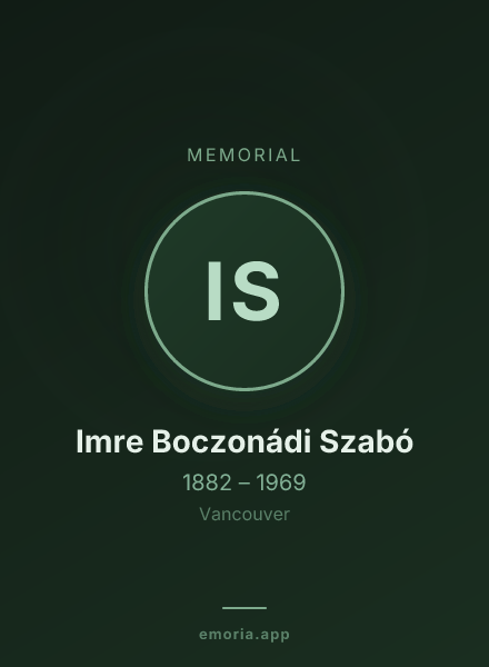 Memorial portrait of Imre Boczonádi Szabó