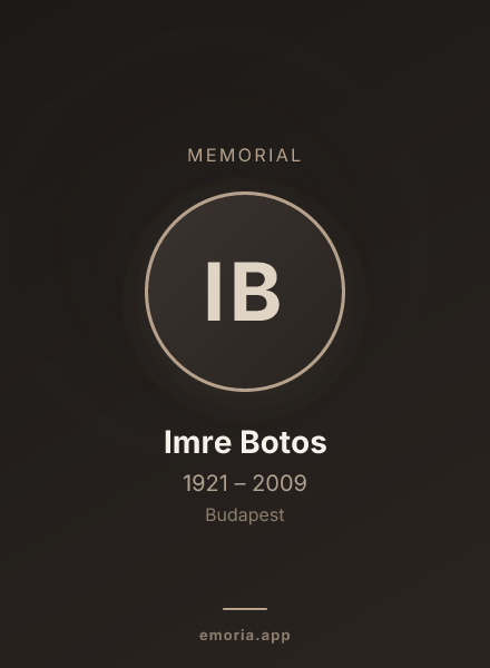 Memorial portrait of Imre Botos