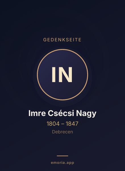 Gedenkportrait von Imre Csécsi Nagy