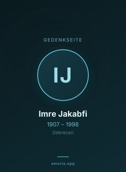 Gedenkportrait von Imre Jakabfi