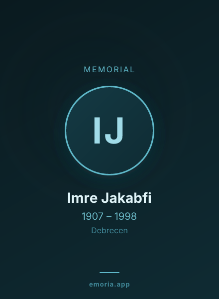 Memorial portrait of Imre Jakabfi