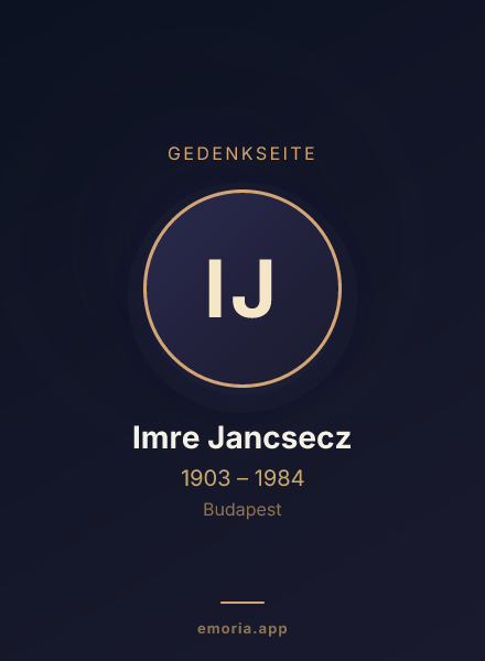 Gedenkportrait von Imre Jancsecz