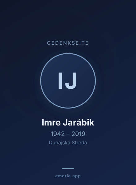 Gedenkportrait von Imre Jarábik