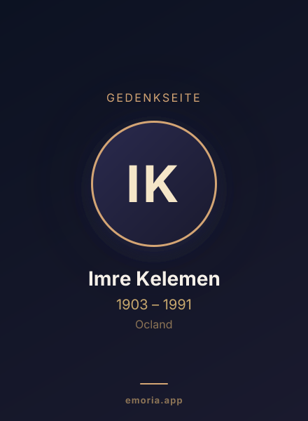 Gedenkportrait von Imre Kelemen