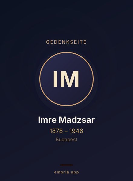 Gedenkportrait von Imre Madzsar