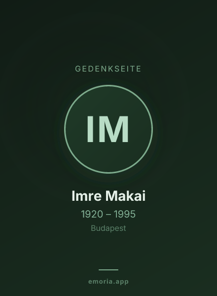 Gedenkportrait von Imre Makai
