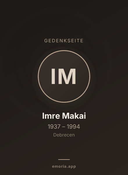 Gedenkportrait von Imre Makai