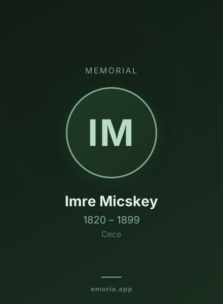 Memorial portrait of Imre Micskey
