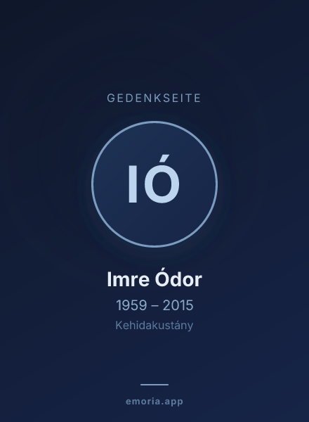 Gedenkportrait von Imre Ódor