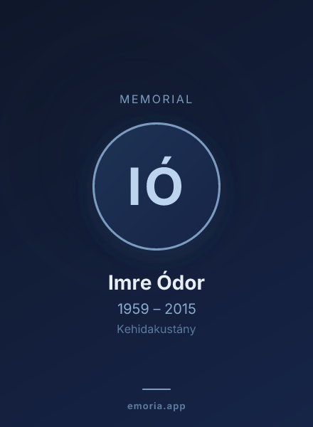 Memorial portrait of Imre Ódor