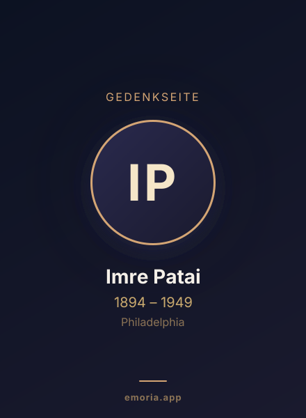 Gedenkportrait von Imre Patai