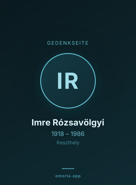 Gedenkportrait von Imre Rózsavölgyi