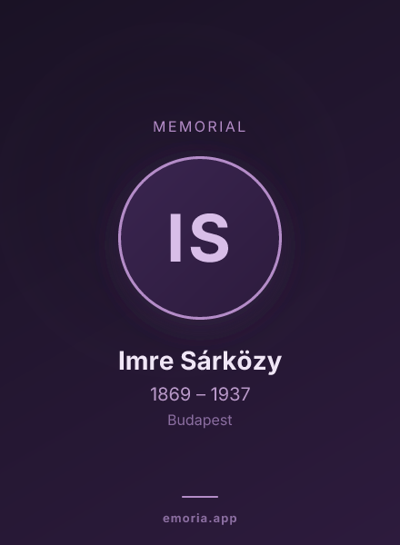 Memorial portrait of Imre Sárközy