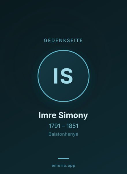 Gedenkportrait von Imre Simony