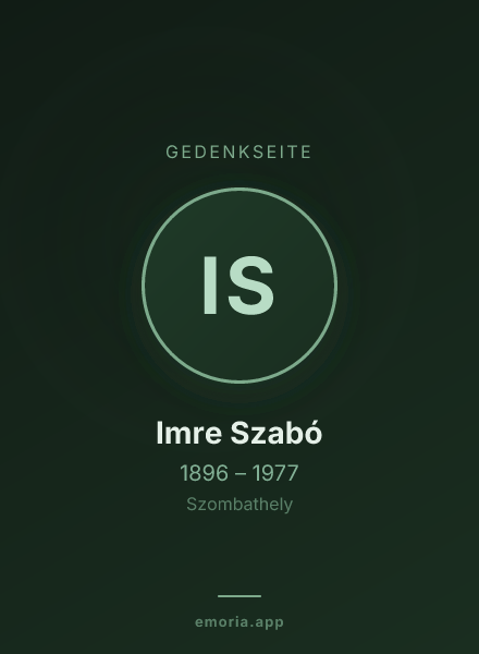 Gedenkportrait von Imre Szabó
