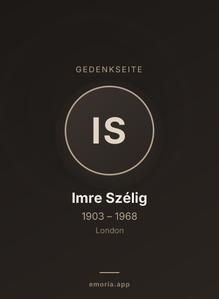 Gedenkportrait von Imre Szélig