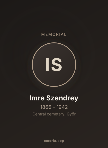 Memorial portrait of Imre Szendrey