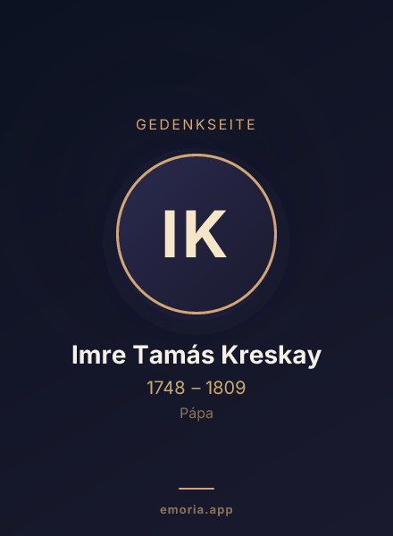 Gedenkportrait von Imre Tamás Kreskay