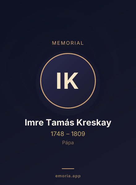 Memorial portrait of Imre Tamás Kreskay