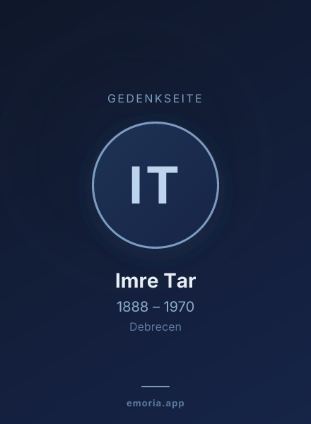Gedenkportrait von Imre Tar