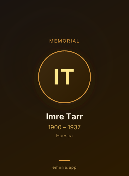 Memorial portrait of Imre Tarr