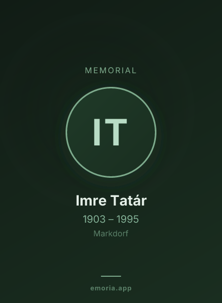Memorial portrait of Imre Tatár