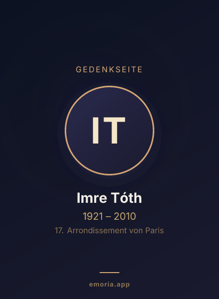 Gedenkportrait von Imre Tóth