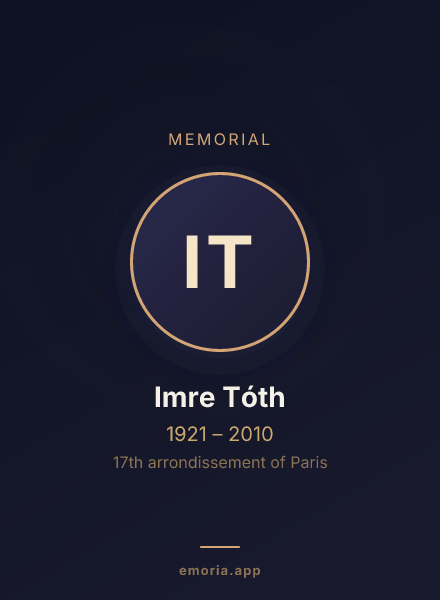 Memorial portrait of Imre Tóth