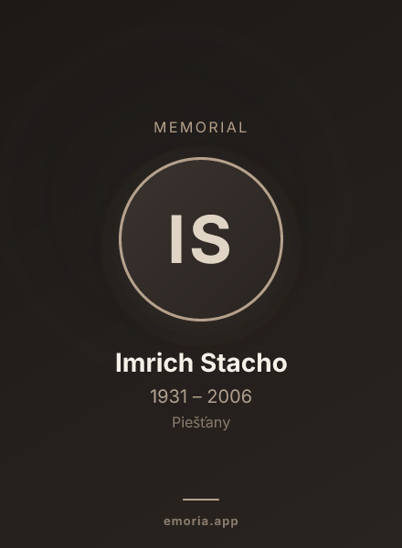 Memorial portrait of Imrich Stacho