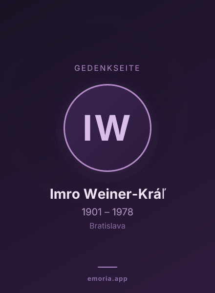 Gedenkportrait von Imro Weiner-Kráľ