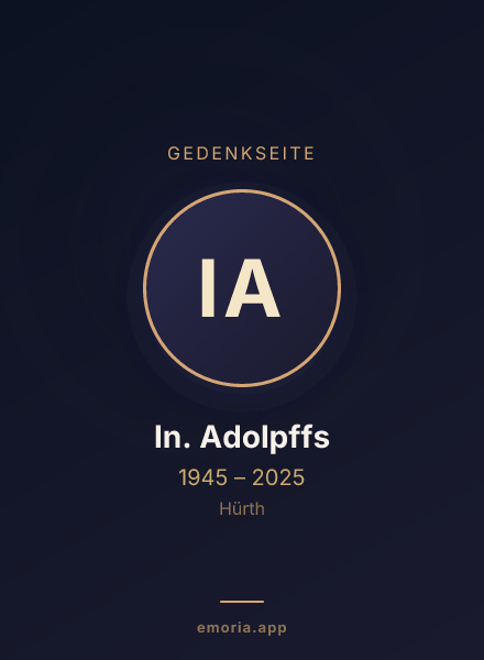 Gedenkportrait von In. Adolpffs