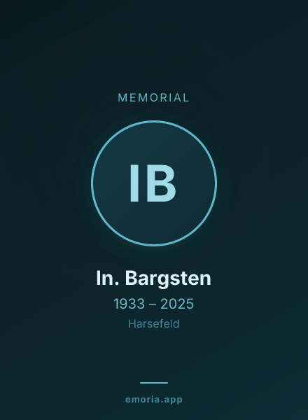 Memorial portrait of In. Bargsten