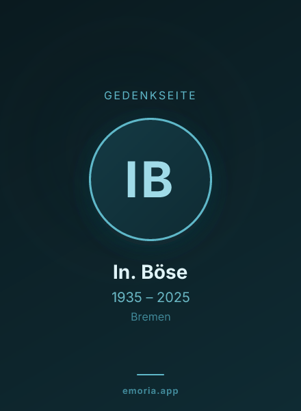 Gedenkportrait von In. Böse