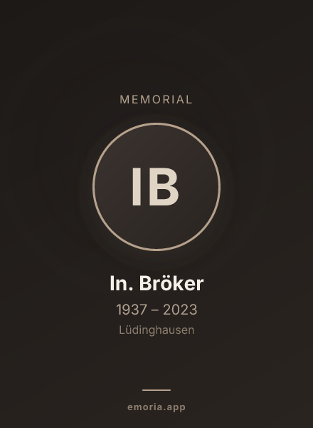 Memorial portrait of In. Bröker