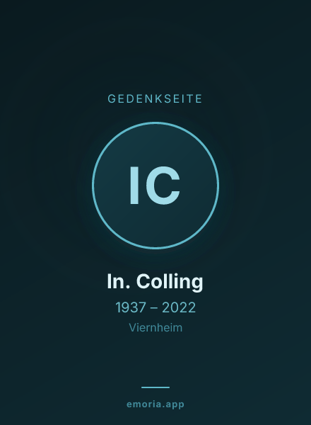 Gedenkportrait von In. Colling