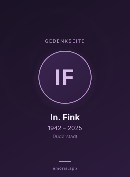 Gedenkportrait von In. Fink