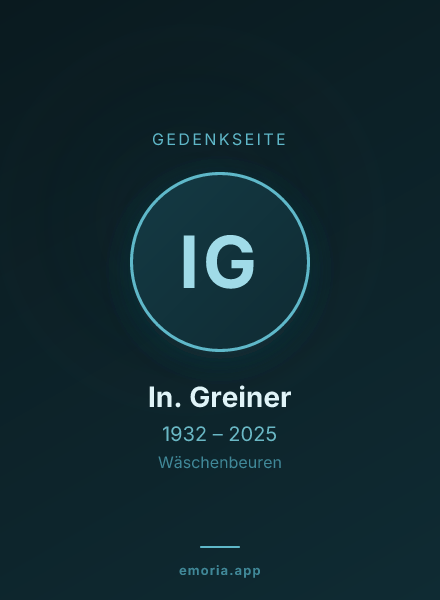 Gedenkportrait von In. Greiner