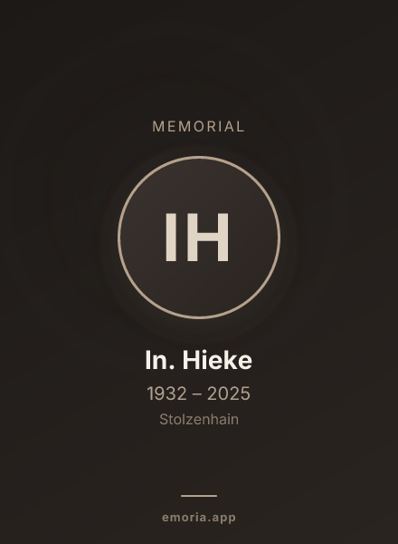 Memorial portrait of In. Hieke