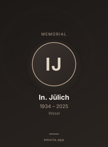 Memorial portrait of In. Jülich