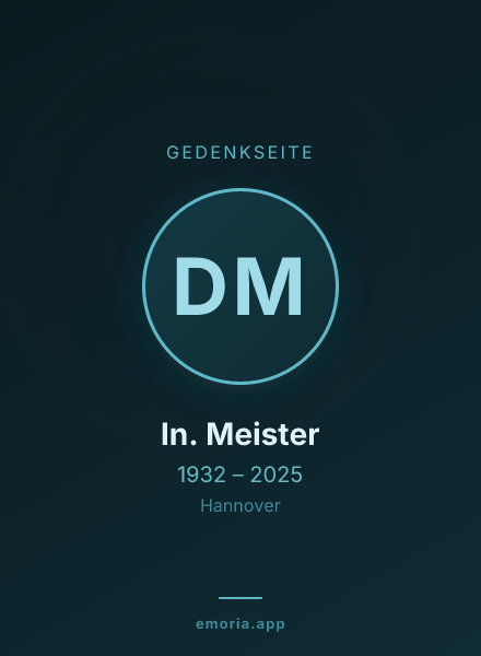 Gedenkportrait von Dr. In. Meister
