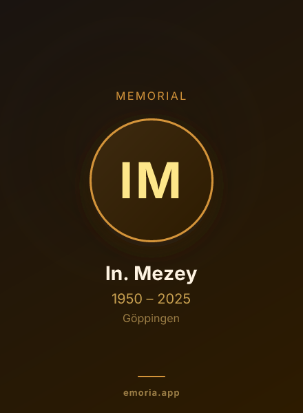 Memorial portrait of In. Mezey
