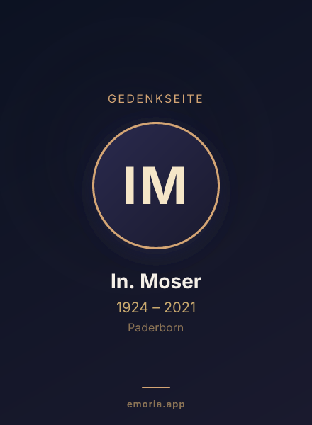 Gedenkportrait von In. Moser